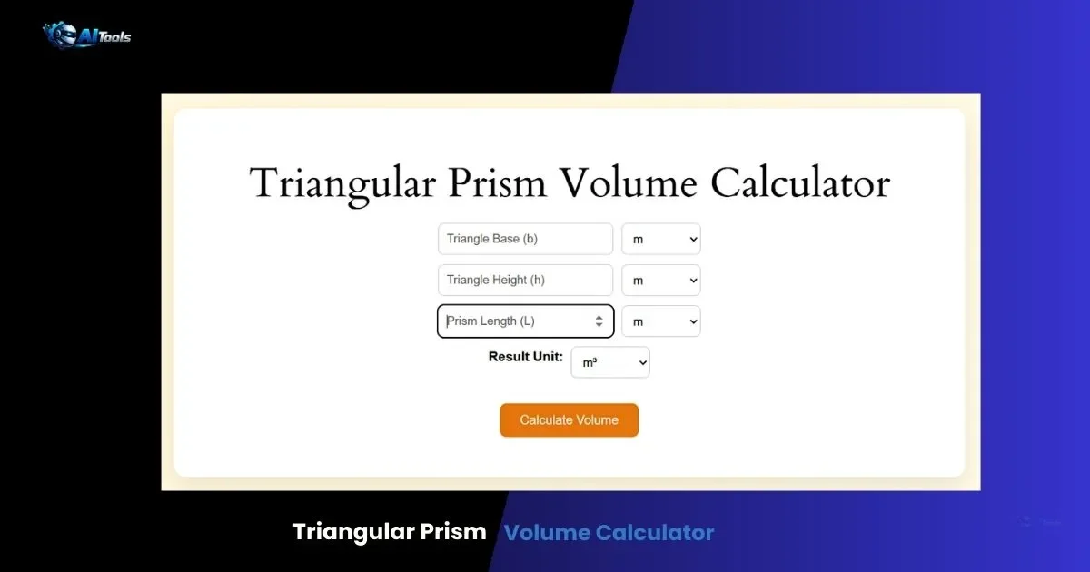 Triangular Prism Volume Calculator