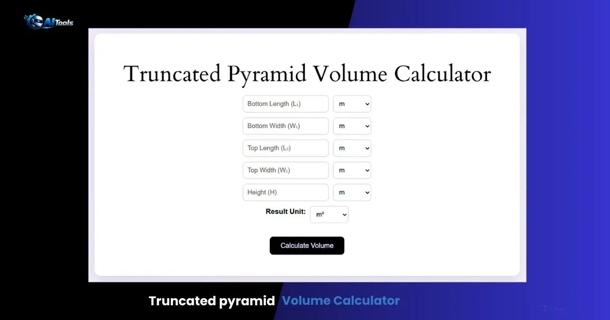 Truncated pyramid Volume Calculator