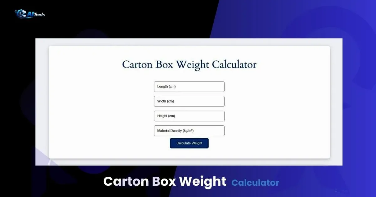 Carton Box Weight Calculator 1 Carton Box Weight Calculator